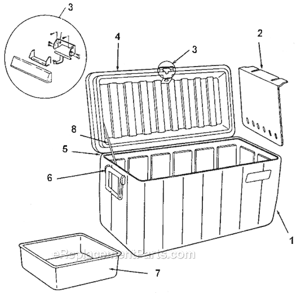 Page A Diagram and Parts List for 5299-728  Coleman Cooler