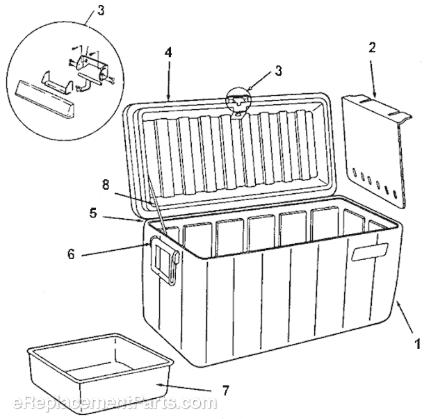 Page A Diagram and Parts List for 5299A728T  Coleman Cooler