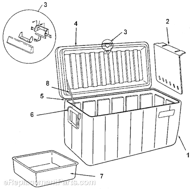 Page A Diagram and Parts List for 5299A763T  Coleman Cooler
