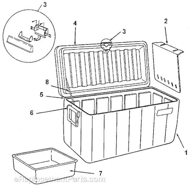 Page A Diagram and Parts List for 5299A763  Coleman Cooler