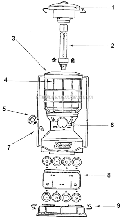 Page A Diagram and Parts List for 5359M701  Coleman Lighting