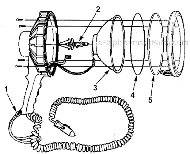 Page A Diagram and Parts List for 5362A718  Coleman Worklight & Flashlight
