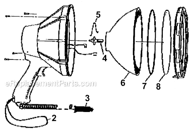 Page A Diagram and Parts List for 5367A718  Coleman Worklight & Flashlight
