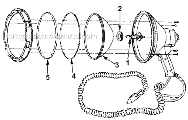 Page A Diagram and Parts List for 5368A718  Coleman Worklight & Flashlight