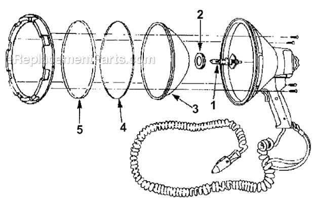 Page A Diagram and Parts List for 5368D718  Coleman Worklight & Flashlight