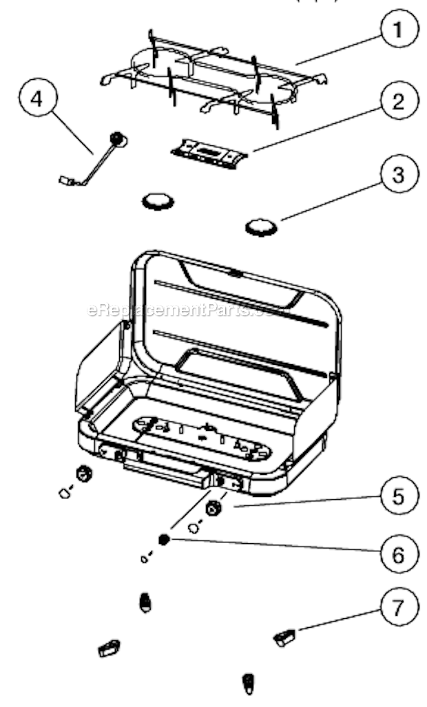 Page A Diagram and Parts List for 5444  Coleman Grill