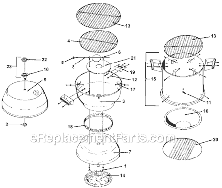 Page A Diagram and Parts List for 5474-701  Coleman Grill
