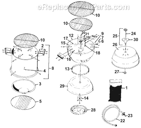 Page A Diagram and Parts List for 5475-701  Coleman Grill