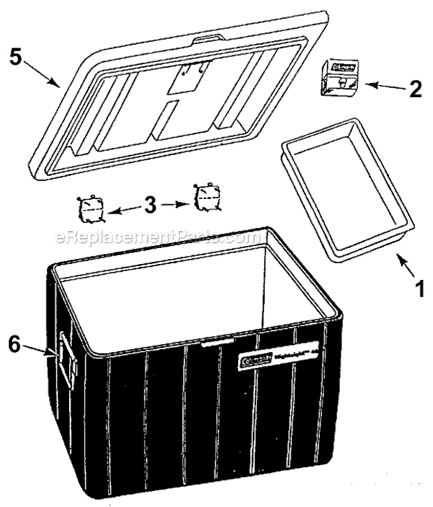Page A Diagram and Parts List for 5896-720T  Coleman Cooler