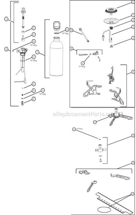 Page A Diagram and Parts List for 9770-A25  Coleman Camping Equipment