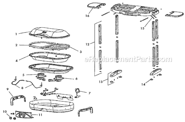 Page A Diagram and Parts List for 9941-765  Coleman Grill
