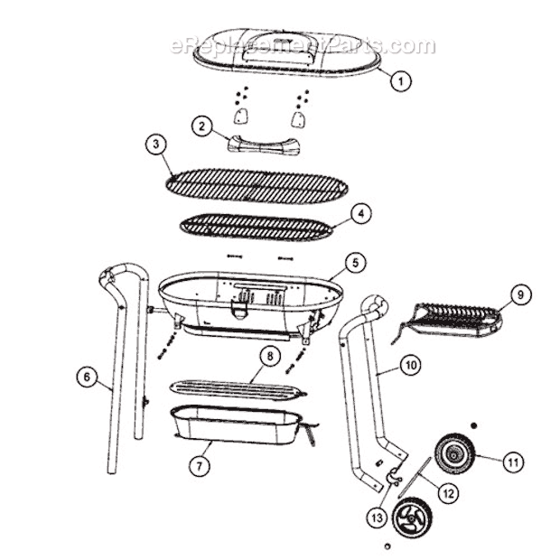 Page A Diagram and Parts List for 9945-700  Coleman Grill