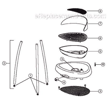 Page A Diagram and Parts List for 9946-707  Coleman Grill