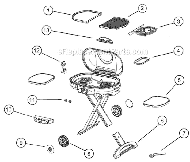 Page A Diagram and Parts List for 9949-759  Coleman Grill