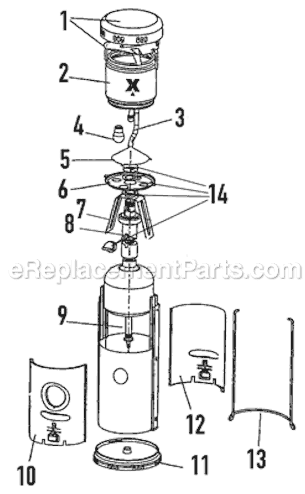 Page A Diagram and Parts List for 9970-700  Coleman Lighting