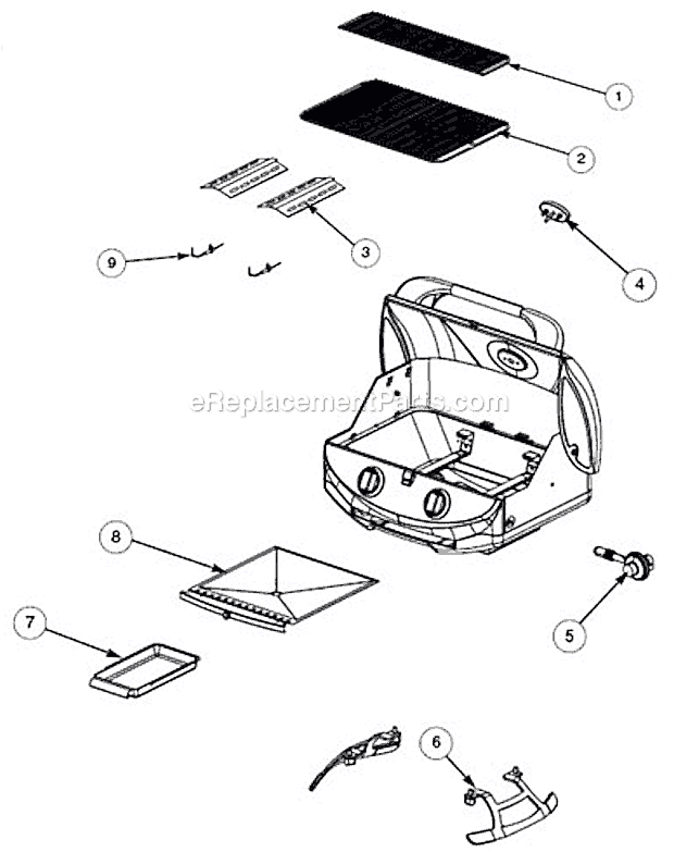 Page A Diagram and Parts List for 9972-A50  Coleman Grill