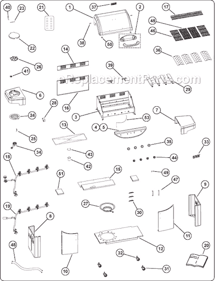 Page A Diagram and Parts List for 9991-142 5310 Series Coleman Grill