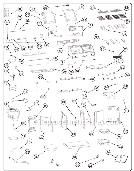 Page A Diagram and Parts List for 9991-646 5610 Series Coleman Grill