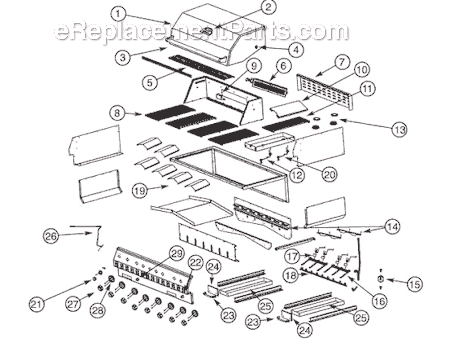 Page A Diagram and Parts List for 9992-649 8450 Series Coleman Grill