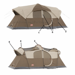 Page A Diagram and Parts List for 2000001598  Coleman Camping Equipment