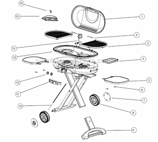Page A Diagram and Parts List for 2000005493  Coleman Grill