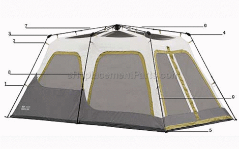 Page A Diagram and Parts List for 2000005512  Coleman Camping Equipment