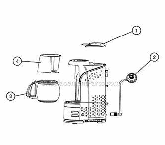 Page A Diagram and Parts List for 2000008052  Coleman Coffee Maker