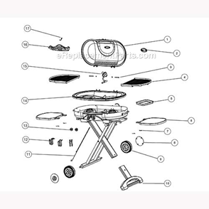 Page A Diagram and Parts List for 2000010225  Coleman Grill