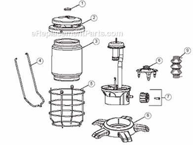 Page A Diagram and Parts List for 2500B722  Coleman Lighting