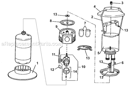 Page A Diagram and Parts List for 5154B700T  Coleman Lighting