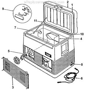 Page A Diagram and Parts List for 5232-807  Coleman Cooler