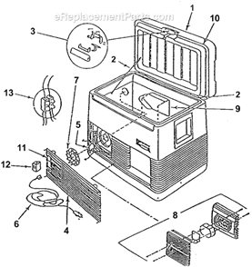 Part Location Diagram of 5232B5571 Coleman Frnt Panel W/Switch Decal