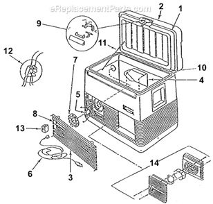 Page A Diagram and Parts List for 5232B807T  Coleman Cooler