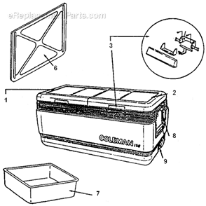 Page A Diagram and Parts List for 5250-762T  Coleman Cooler