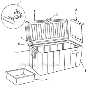 Page A Diagram and Parts List for 5299-706  Coleman Cooler