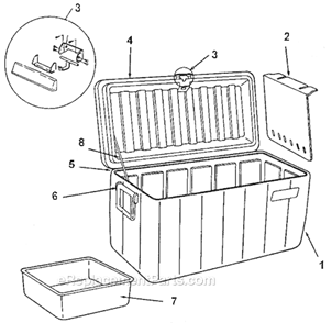 Page A Diagram and Parts List for 5299-728  Coleman Cooler