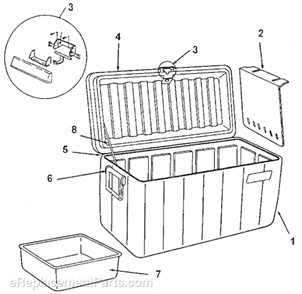 Page A Diagram and Parts List for 5299A708  Coleman Cooler
