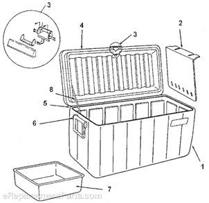 Page A Diagram and Parts List for 5299A806  Coleman Cooler