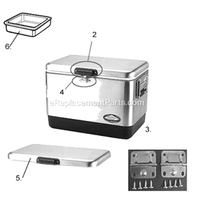 Page A Diagram and Parts List for 6155-707  Coleman Cooler