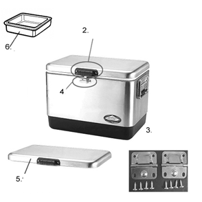 Page A Diagram and Parts List for 6155B707  Coleman Cooler