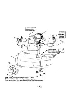 Pump/Motor/Manifold Diagram and Parts List for P0501110  Coleman Compressor