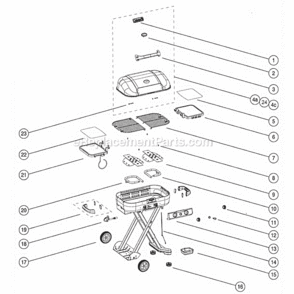 Page A Diagram and Parts List for 9928-A55  Coleman Grill