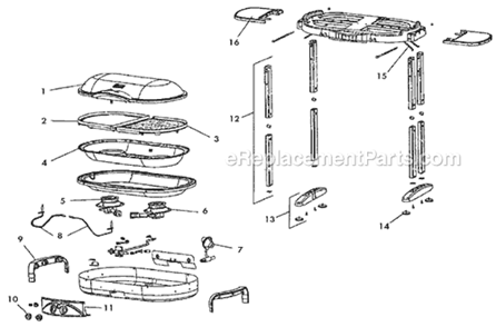 Page A Diagram and Parts List for 9941-765  Coleman Grill