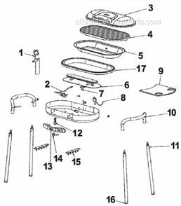 Part Location Diagram of 9944-1751 Coleman Bottle Support Assembly