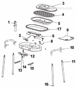 Page A Diagram and Parts List for 9944-852  Coleman Grill