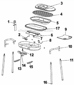 Page A Diagram and Parts List for 9944-858  Coleman Grill