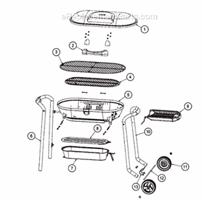 Page A Diagram and Parts List for 9945-700  Coleman Grill