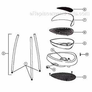 Page A Diagram and Parts List for 9946-707  Coleman Grill