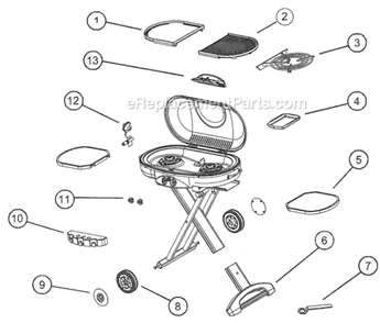 Page A Diagram and Parts List for 9949-750C  Coleman Grill