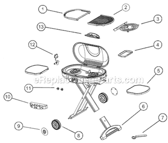 Page A Diagram and Parts List for 9949-750P  Coleman Grill